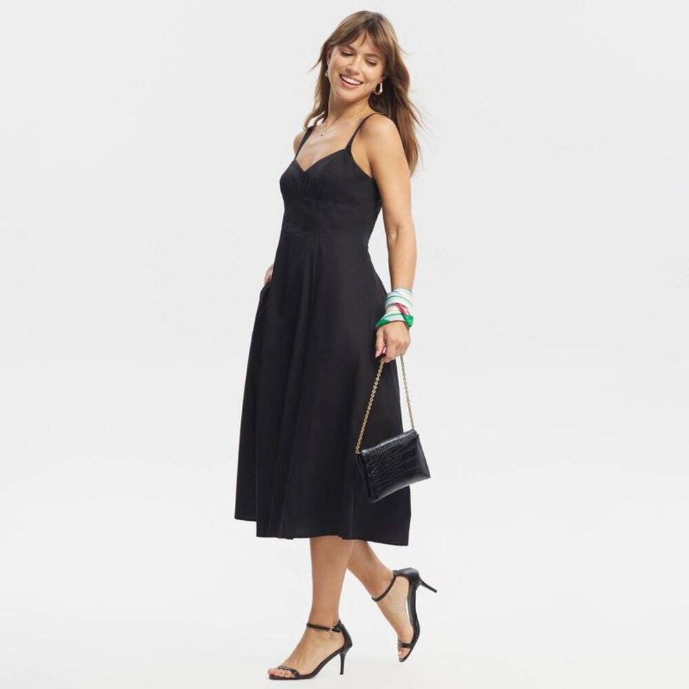 A New Day - Women's Fit and Flare Midi Dress - A New Day Black Black - Picture 3 of 3